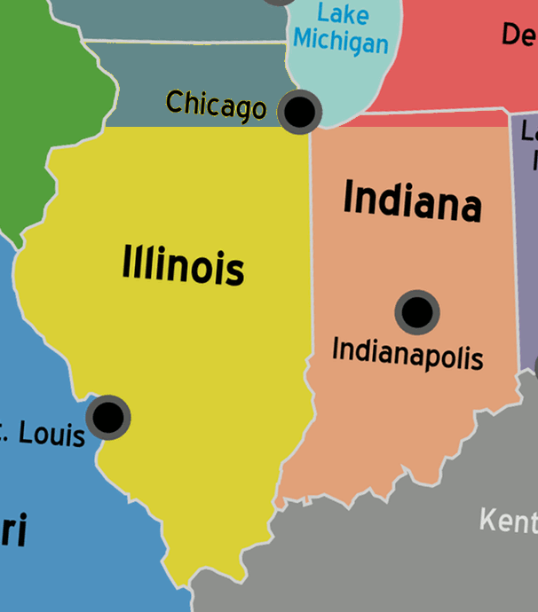 What States Border Illinois Map - Corene Charlotte
